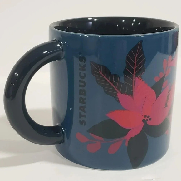Starbucks 2021 Poinsettia/Christmas Mug 12oz Set  of 2. - Picture 2 of 7